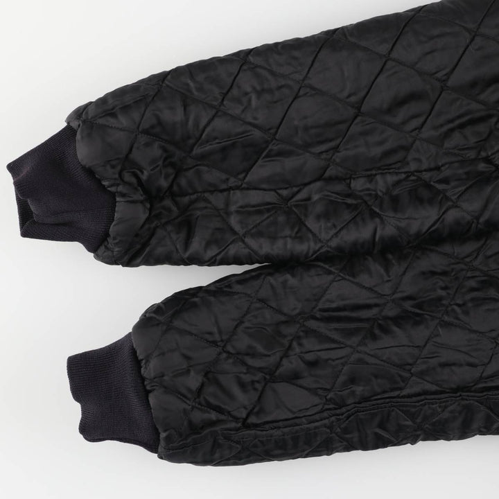 90s-00'S Holloway Varsity Jacket with Padded Leather Sleeves and Wool Buttons, Made in USA, Men's XL unclear black type Vintage Second Hand