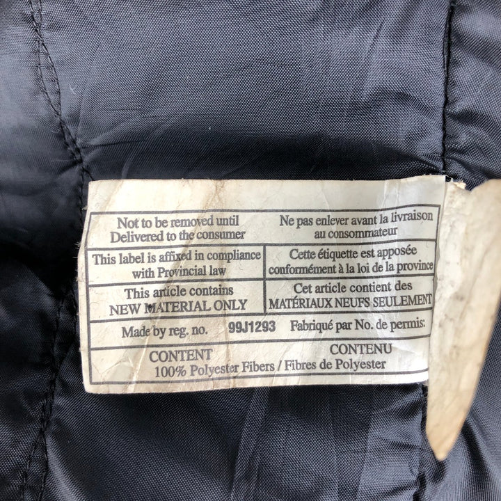 90'S Canada Sportswear Padded Collared Leather Sleeve Wool Varsity Jacket, Men's Size L wool black type Vintage Second Hand