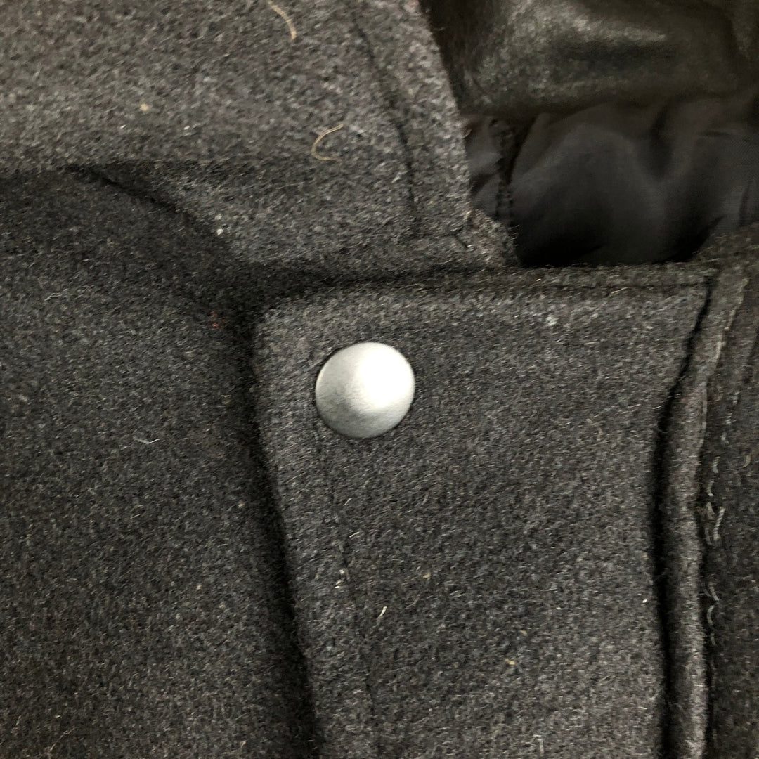 90'S Canada Sportswear Padded Collared Leather Sleeve Wool Varsity Jacket, Men's Size L wool black type Vintage Second Hand