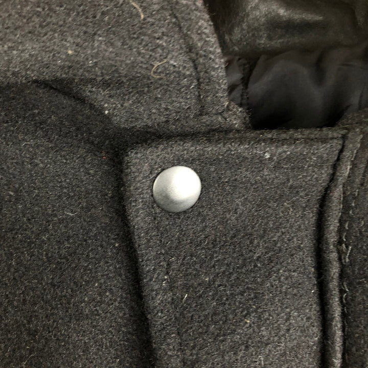 90'S Canada Sportswear Padded Collared Leather Sleeve Wool Varsity Jacket, Men's Size L wool black type Vintage Second Hand