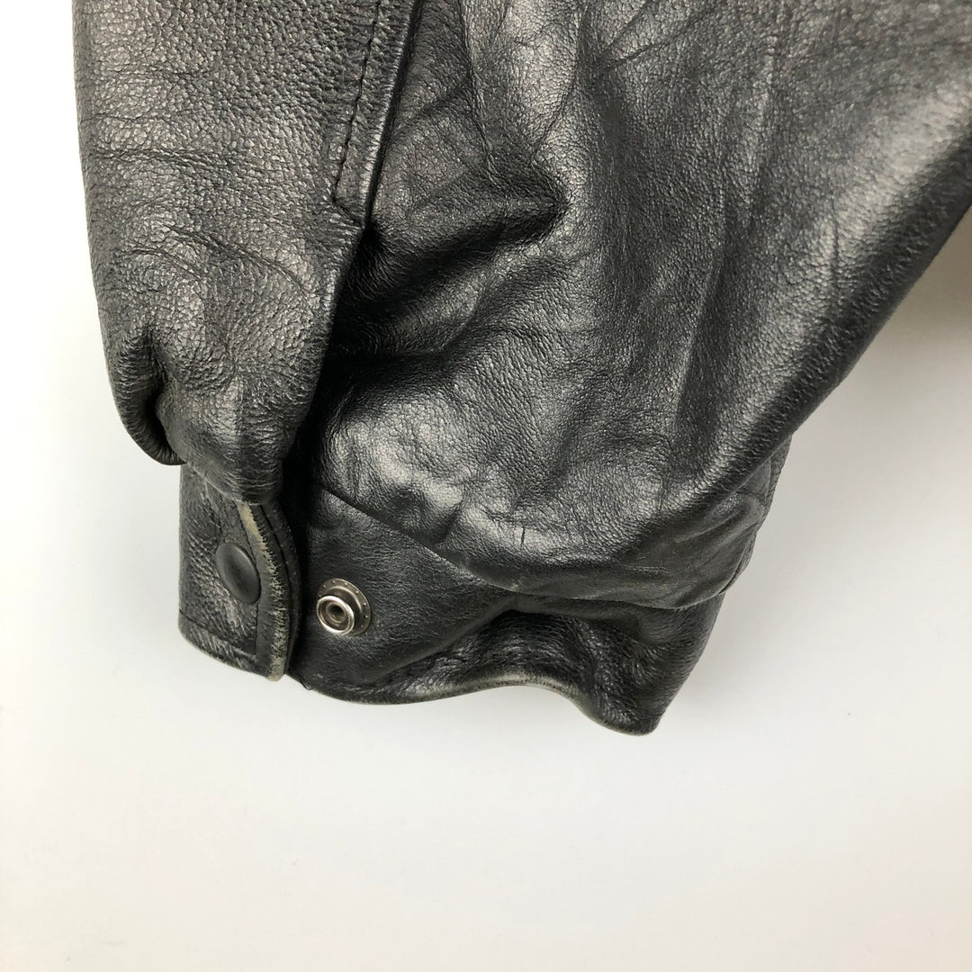 90'S Canada Sportswear Padded Collared Leather Sleeve Wool Varsity Jacket, Men's Size L wool black type Vintage Second Hand