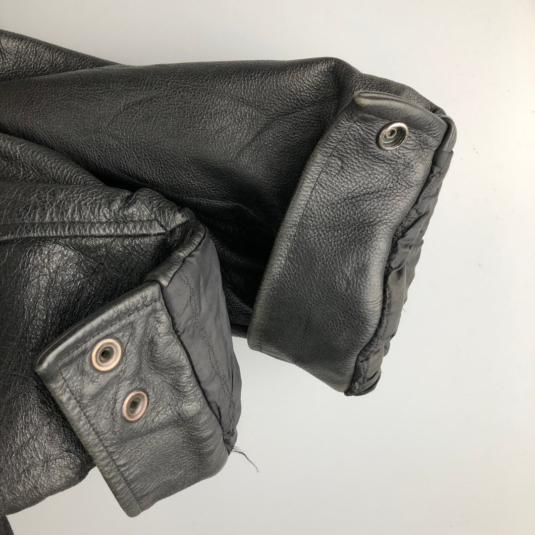 90'S Canada Sportswear Padded Collared Leather Sleeve Wool Varsity Jacket, Men's Size L wool black type Vintage Second Hand