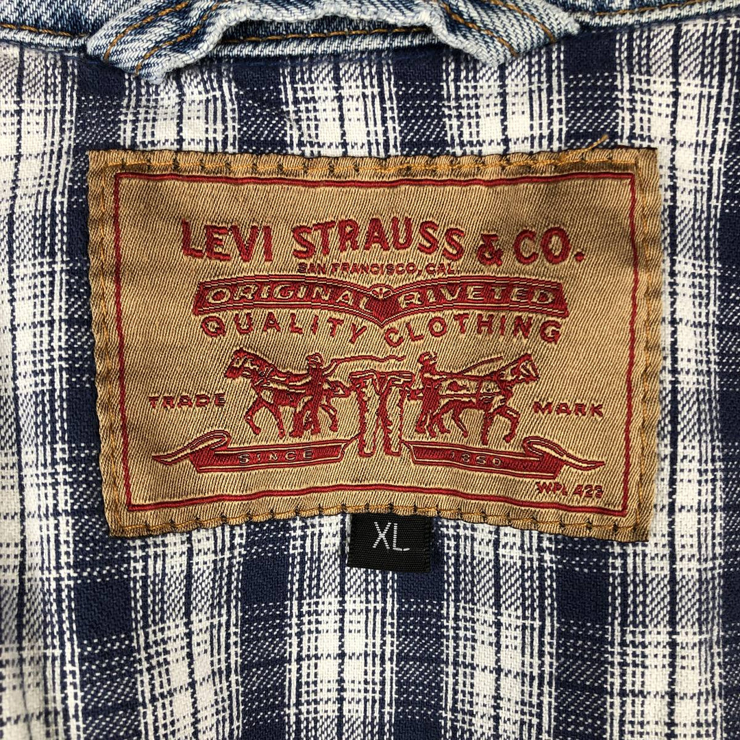 90'S Levi's 70699-0389 Padded Denim Jacket, Made in USA, Men's Size XL, Vintage cotton blue type Vintage Second Hand