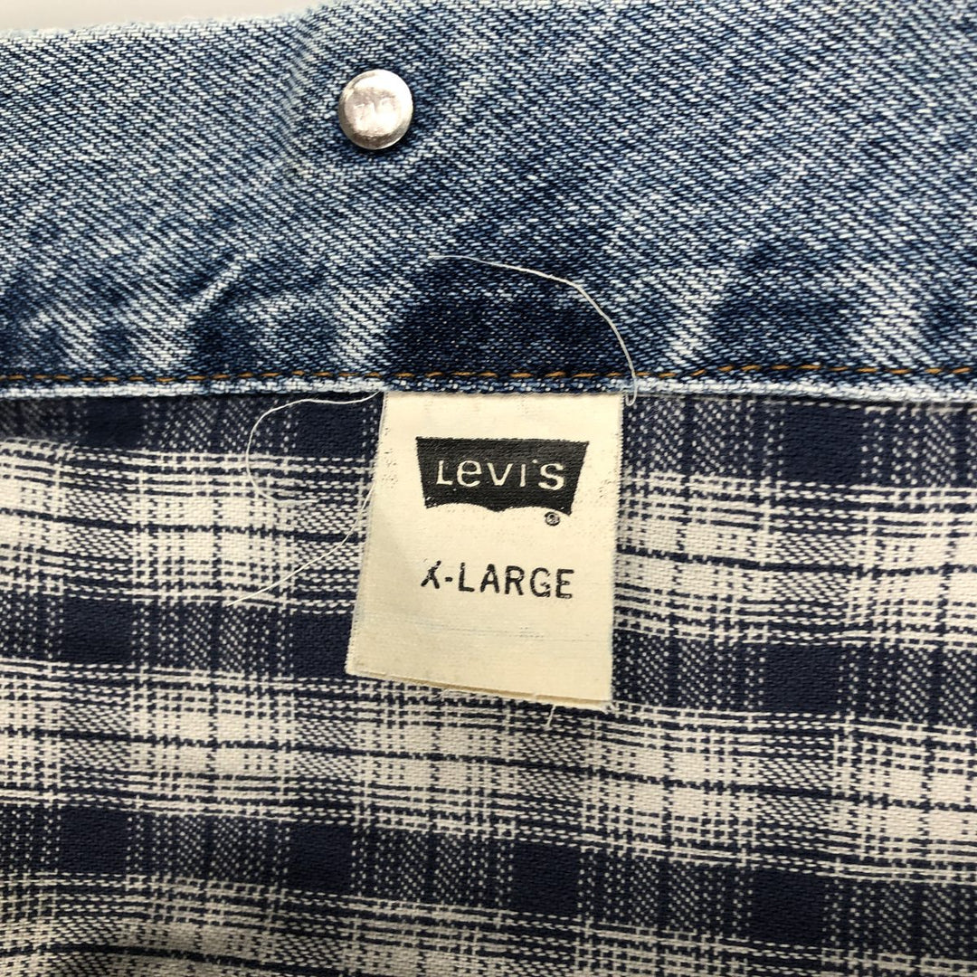 90'S Levi's 70699-0389 Padded Denim Jacket, Made in USA, Men's Size XL, Vintage cotton blue type Vintage Second Hand