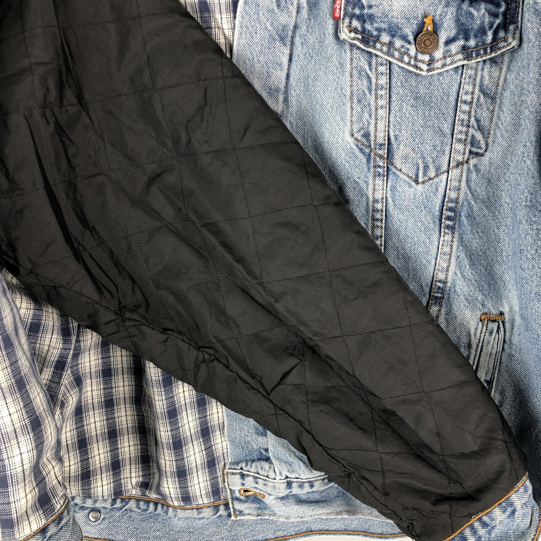 90'S Levi's 70699-0389 Padded Denim Jacket, Made in USA, Men's Size XL, Vintage cotton blue type Vintage Second Hand