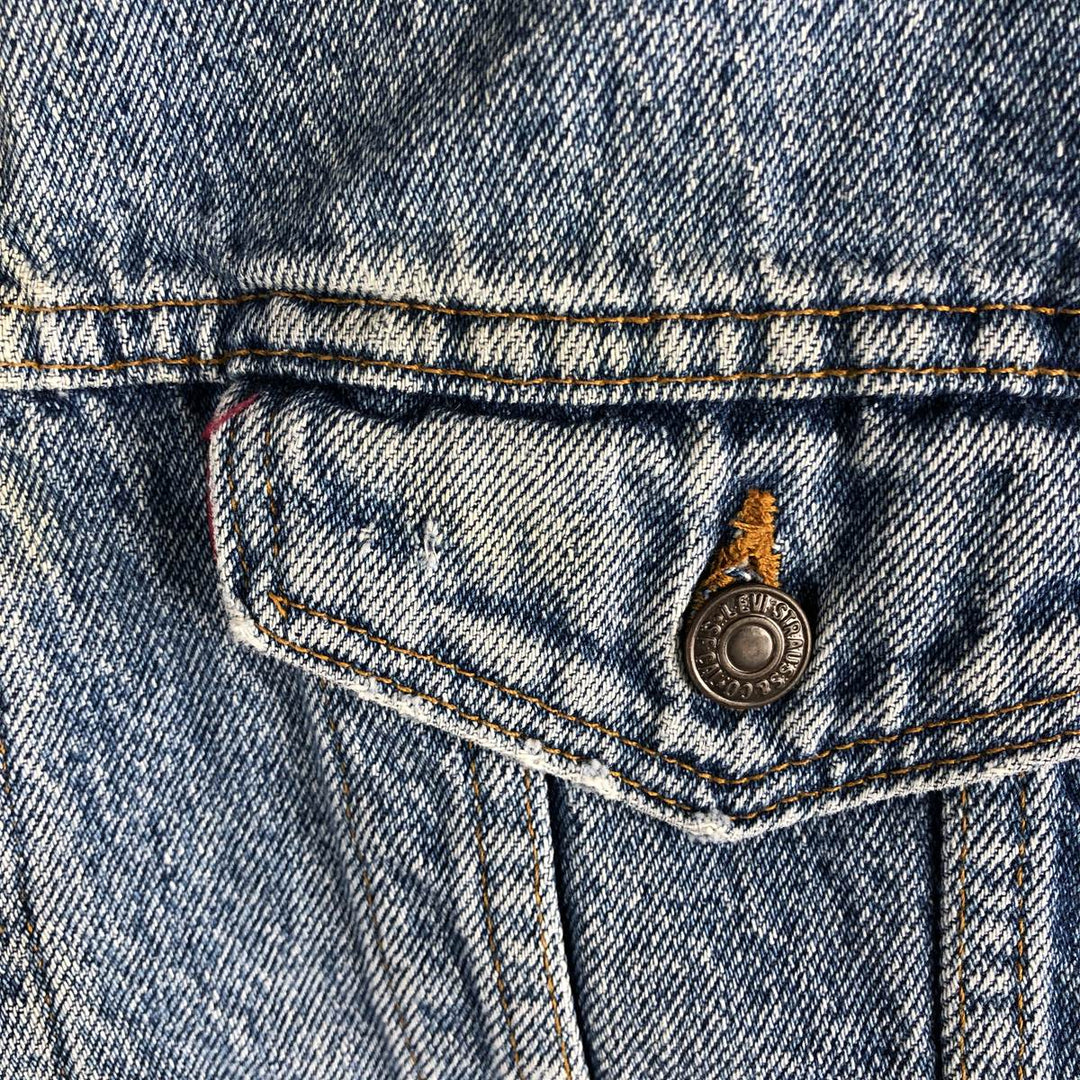 90'S Levi's 70417-4891 Denim Jacket, Made in USA, Men's XXL, Vintage cotton blue type Vintage Second Hand