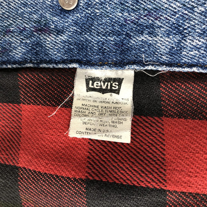 90'S Levi's 70417-4891 Denim Jacket, Made in USA, Men's XXL, Vintage cotton blue type Vintage Second Hand