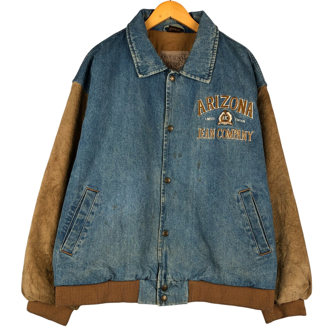 ARIZONA JEAN COMPANY Padded Denim Blouson, Men's Size L cotton blue type Vintage Second Hand