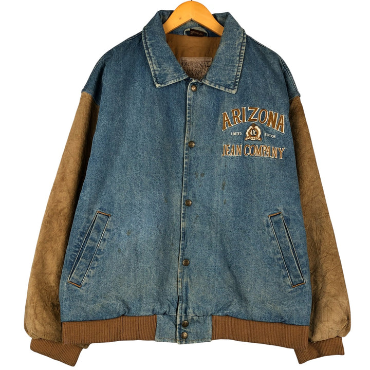 ARIZONA JEAN COMPANY Padded Denim Blouson, Men's Size L cotton blue type Vintage Second Hand