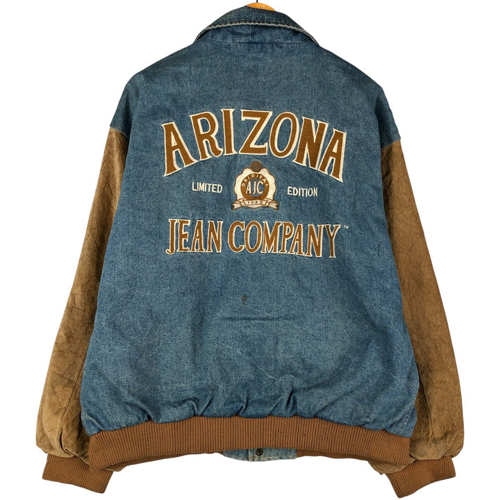 ARIZONA JEAN COMPANY Padded Denim Blouson, Men's Size L cotton blue type Vintage Second Hand