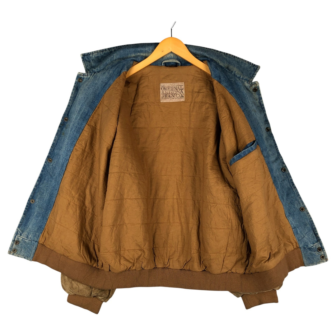 ARIZONA JEAN COMPANY Padded Denim Blouson, Men's Size L cotton blue type Vintage Second Hand