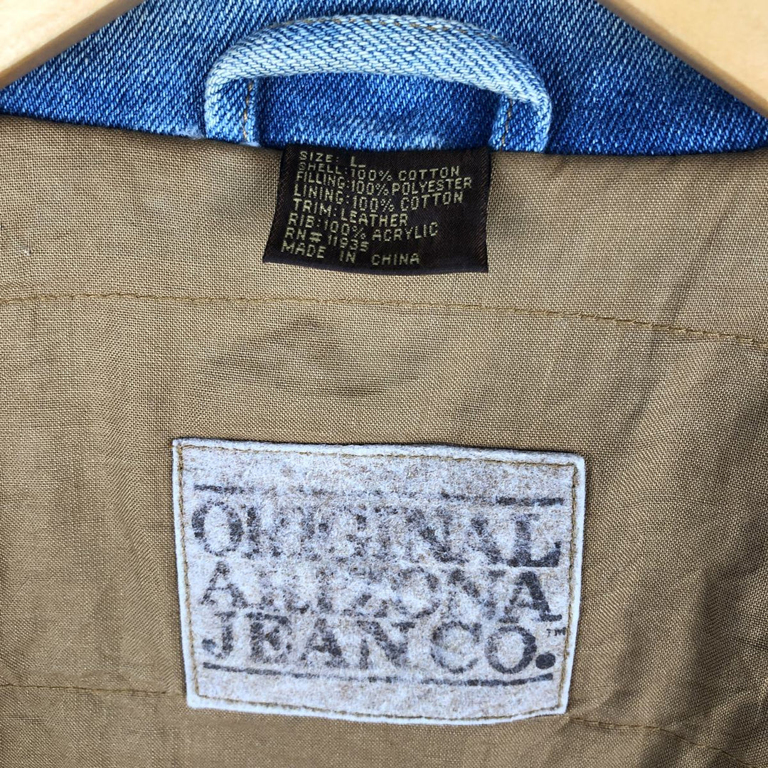 ARIZONA JEAN COMPANY Padded Denim Blouson, Men's Size L cotton blue type Vintage Second Hand