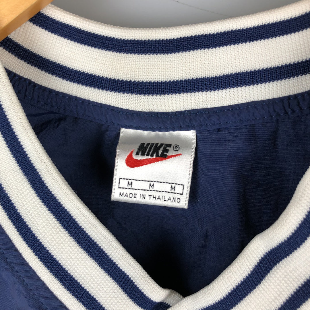 90'S Nike V-neck nylon pullover, men's size M, vintage Nylon navy blue type Vintage Second Hand