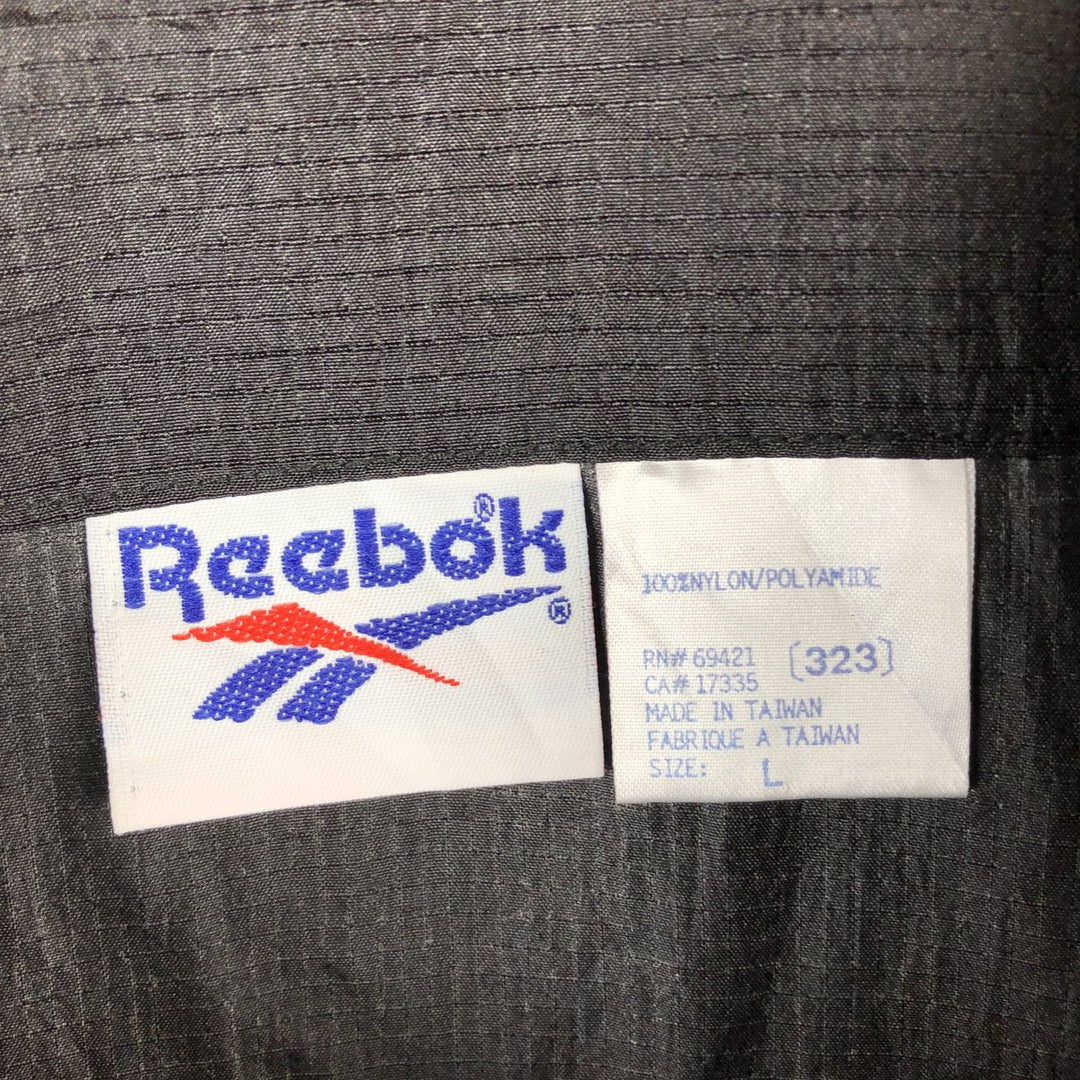 90'S Reebok Ripstop Half-Button Nylon Pullover, Men's Size L, Vintage Nylon black type Vintage Second Hand