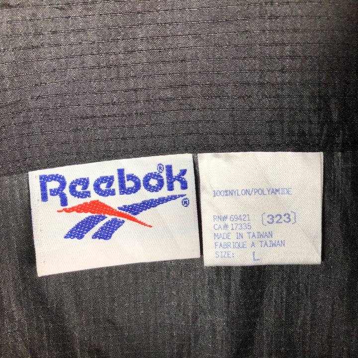 90'S Reebok Ripstop Half-Button Nylon Pullover, Men's Size L, Vintage Nylon black type Vintage Second Hand