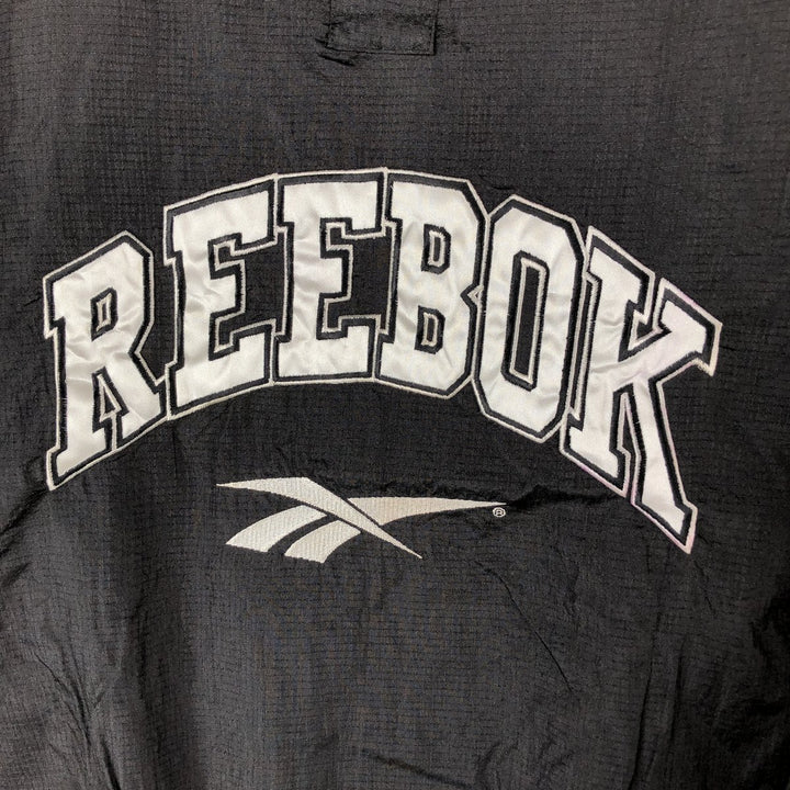 90'S Reebok Ripstop Half-Button Nylon Pullover, Men's Size L, Vintage Nylon black type Vintage Second Hand