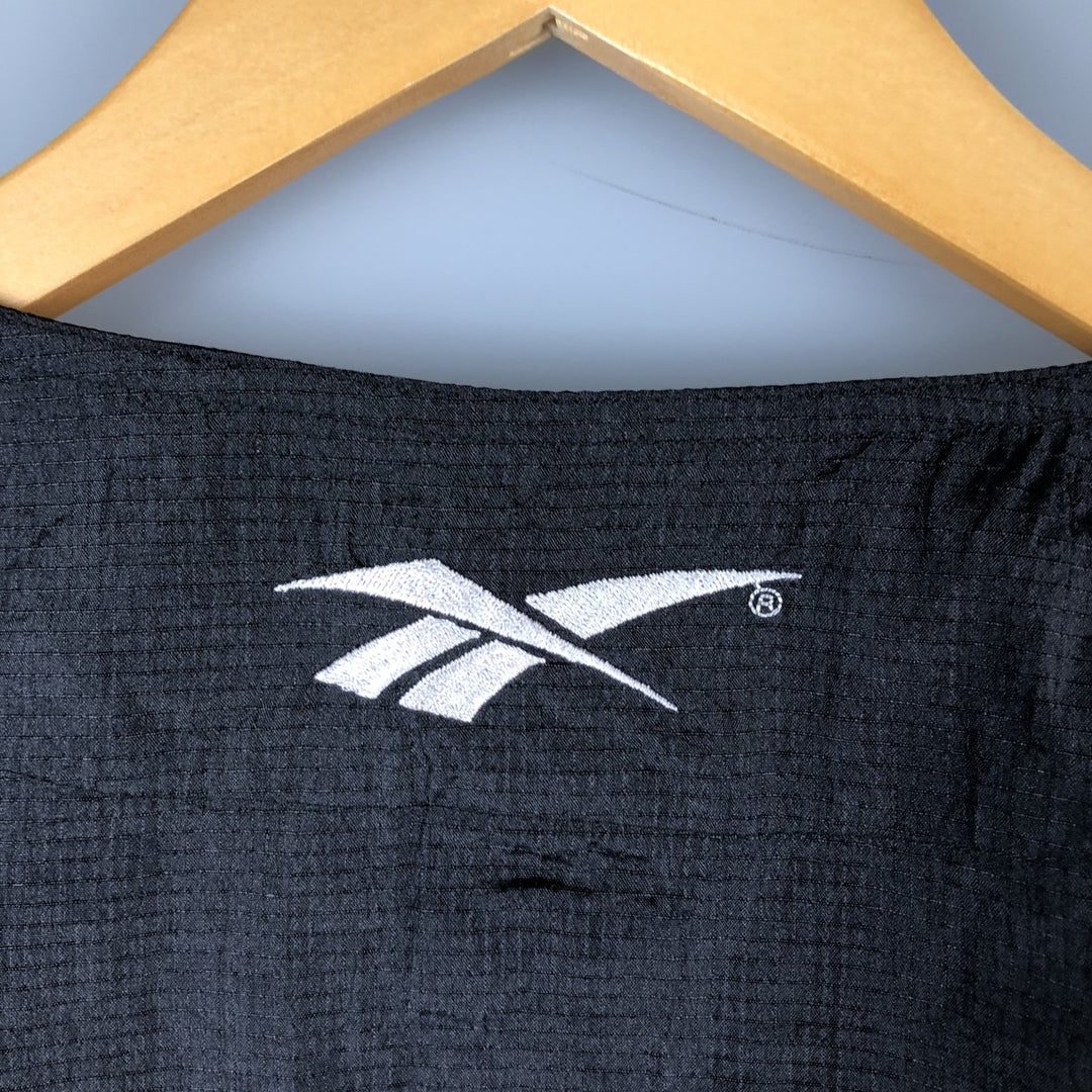 90'S Reebok Ripstop Half-Button Nylon Pullover, Men's Size L, Vintage Nylon black type Vintage Second Hand