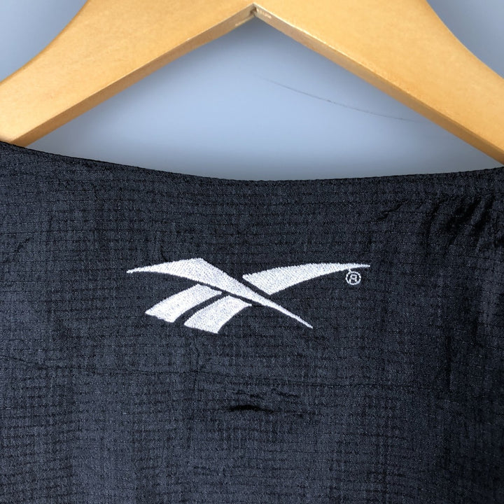 90'S Reebok Ripstop Half-Button Nylon Pullover, Men's Size L, Vintage Nylon black type Vintage Second Hand