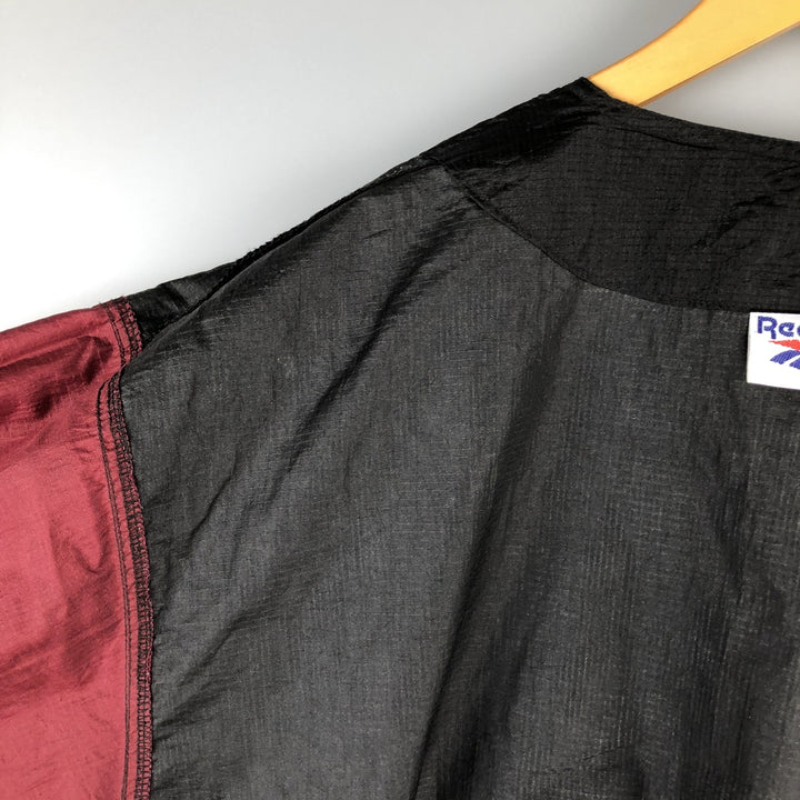 90'S Reebok Ripstop Half-Button Nylon Pullover, Men's Size L, Vintage Nylon black type Vintage Second Hand