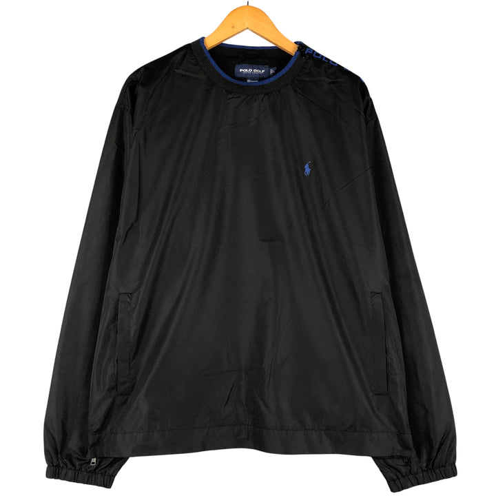 Ralph Lauren POLO GOLF warm-up pullover, men's size L polyester black type Vintage Second Hand