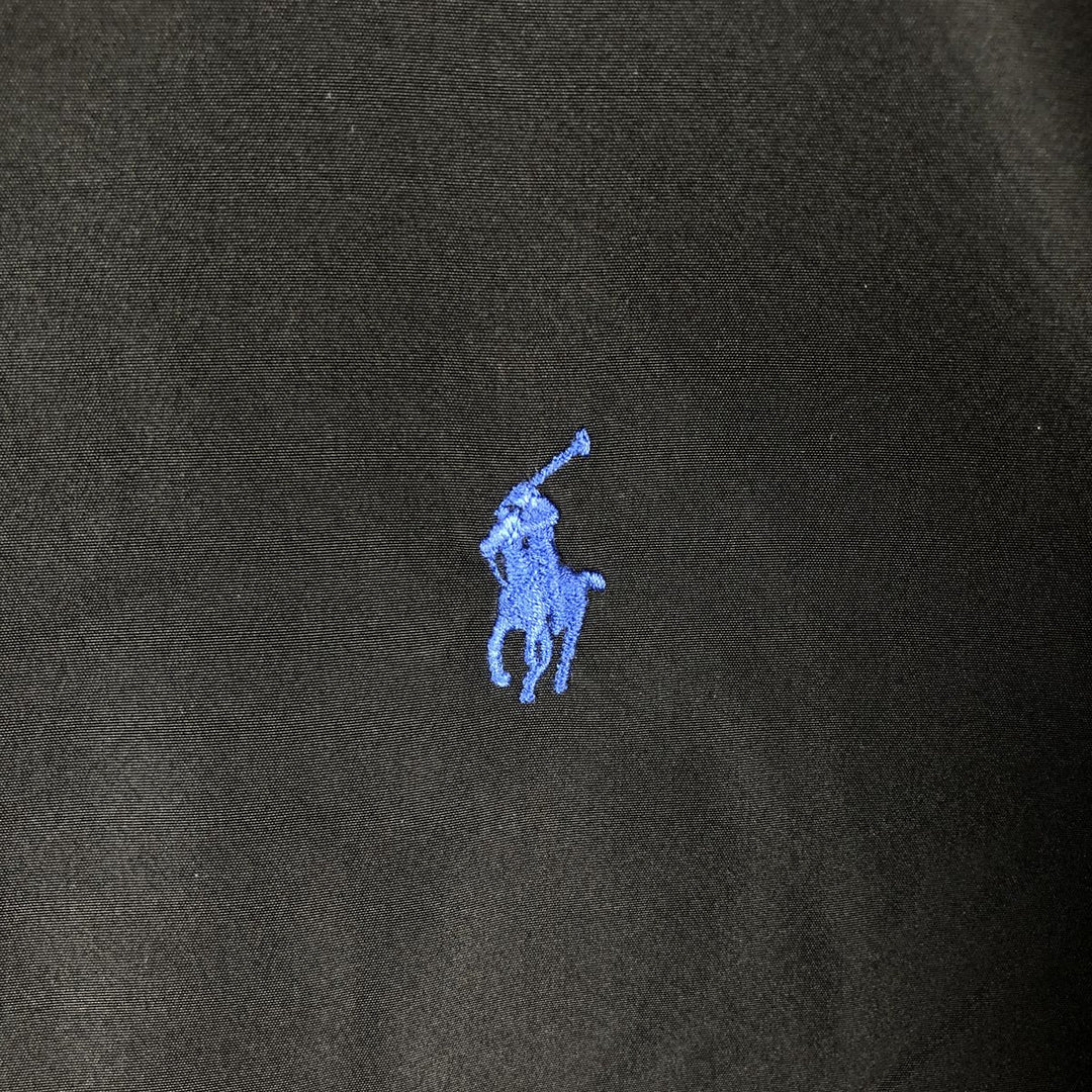 Ralph Lauren POLO GOLF warm-up pullover, men's size L polyester black type Vintage Second Hand