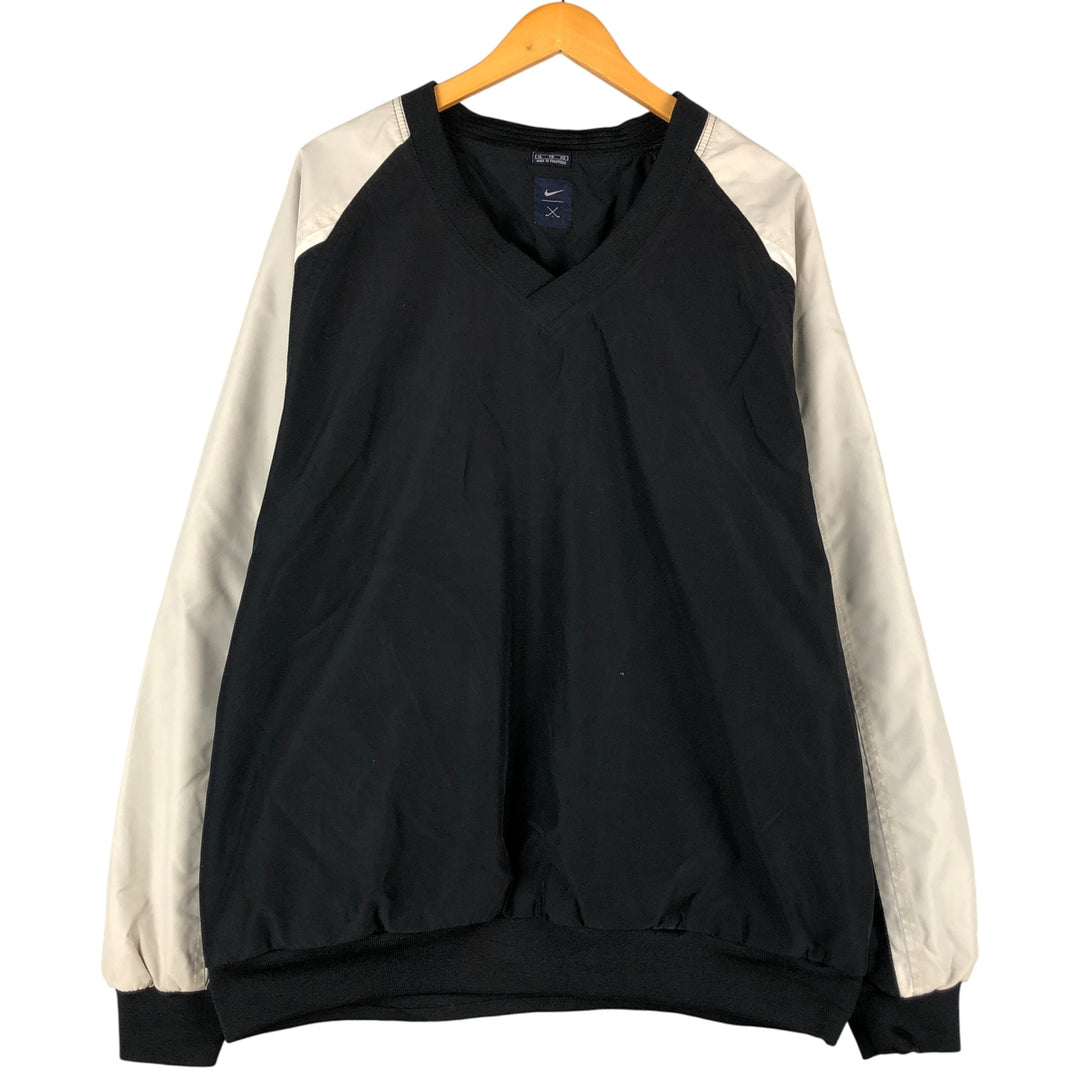 Nike Golf V-Neck Warm-Up Pullover, Men's XL polyester black type Vintage Second Hand