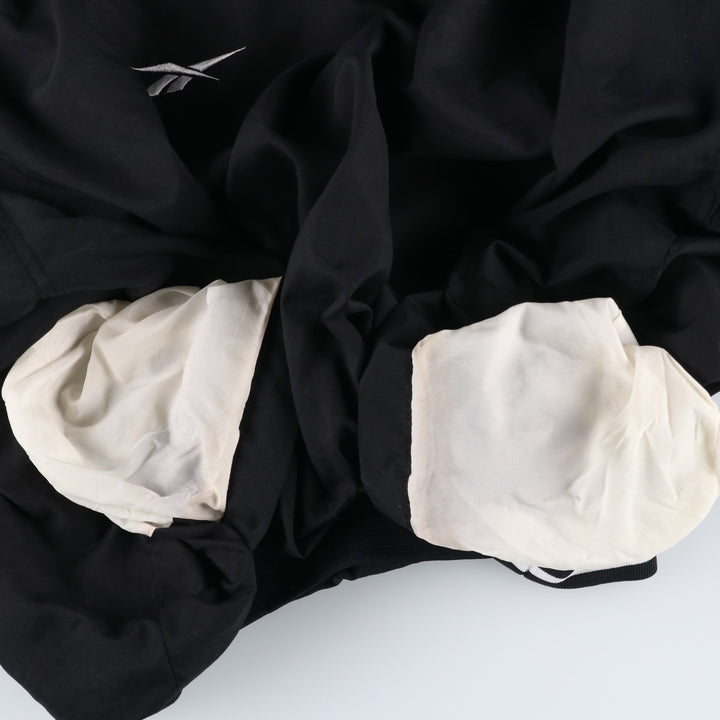 2000s~ Reebok V-neck nylon pullover, men's XL polyester black type Vintage Second Hand