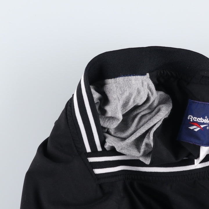 2000s~ Reebok V-neck nylon pullover, men's XL polyester black type Vintage Second Hand