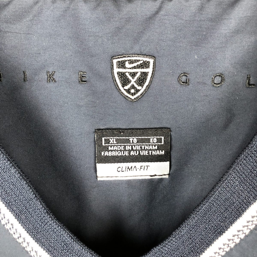 Nike Golf CLIMA-FIT V-Neck Warm-Up Pullover, Men's XL polyester navy blue type Vintage Second Hand