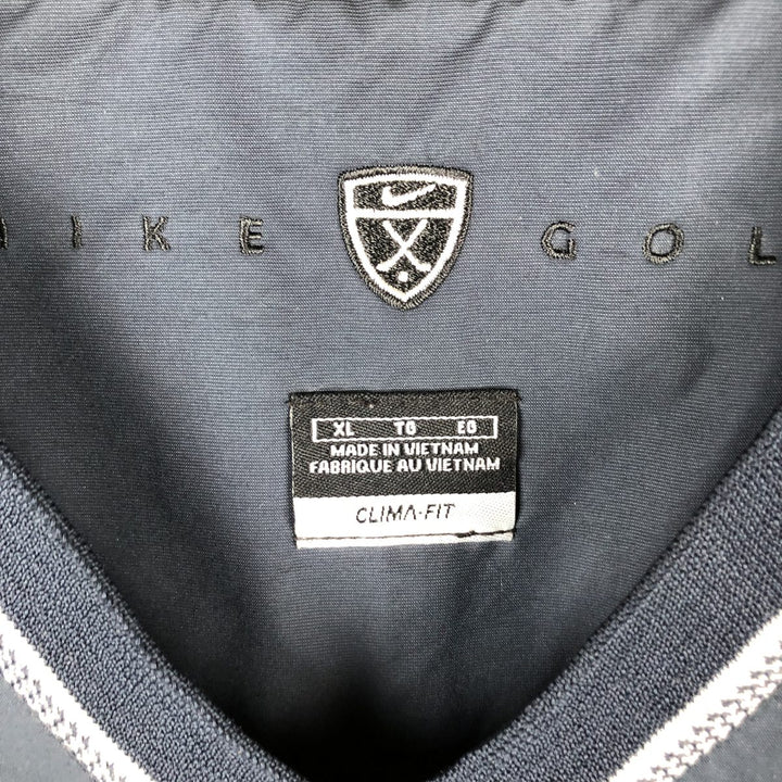 Nike Golf CLIMA-FIT V-Neck Warm-Up Pullover, Men's XL polyester navy blue type Vintage Second Hand
