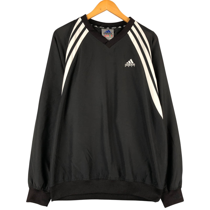Vintage 90'S adidas Golf V-neck warm-up pullover, size M, men's polyester black type Vintage Second Hand