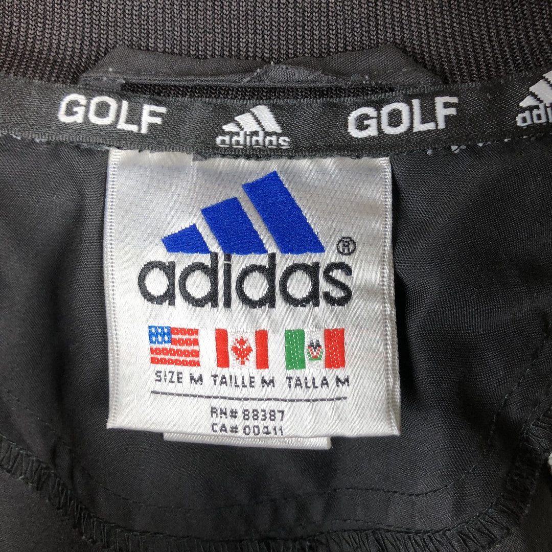 Vintage 90'S adidas Golf V-neck warm-up pullover, size M, men's polyester black type Vintage Second Hand