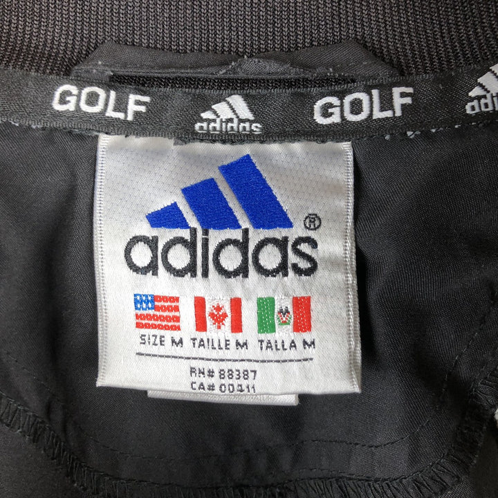 Vintage 90'S adidas Golf V-neck warm-up pullover, size M, men's polyester black type Vintage Second Hand