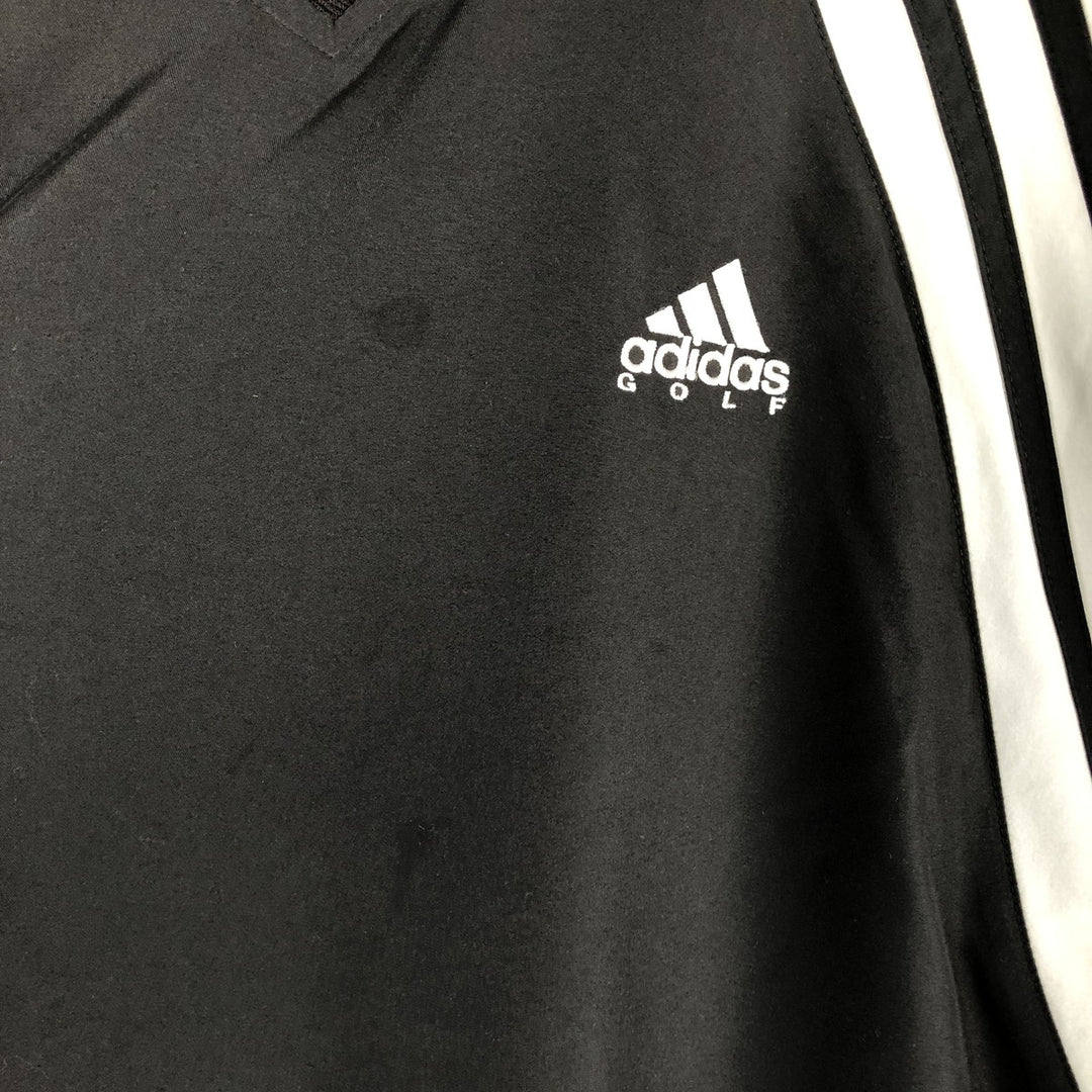 Vintage 90'S adidas Golf V-neck warm-up pullover, size M, men's polyester black type Vintage Second Hand