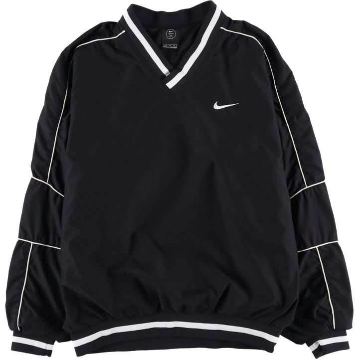 90'S Nike Golf V-neck warm-up pullover, men's size M polyester black type Vintage Second Hand