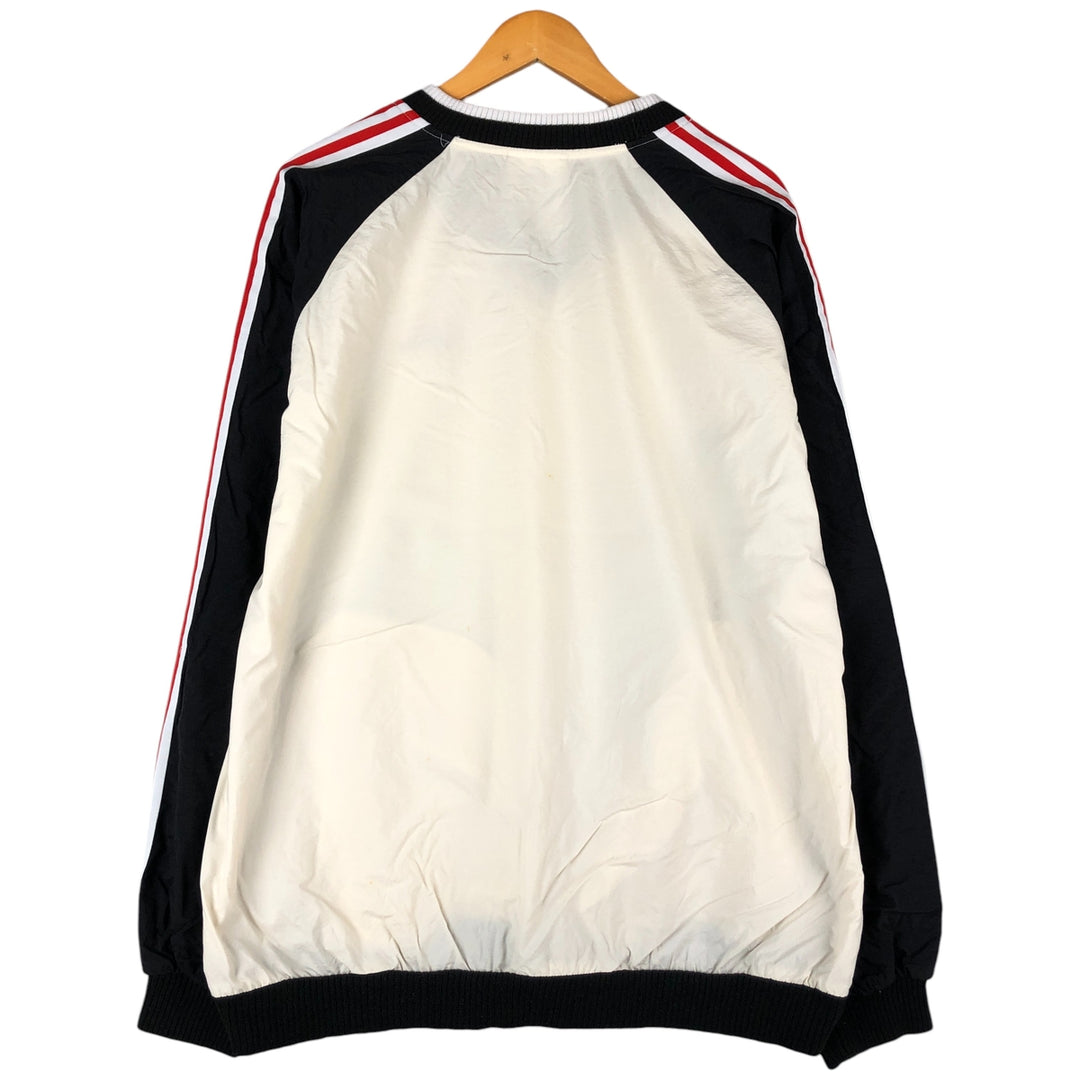 Vintage 80s-90'S Adidas V-neck nylon pullover, men's size L Nylon pale white type Vintage Second Hand