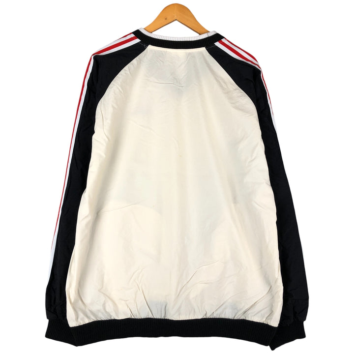 Vintage 80s-90'S Adidas V-neck nylon pullover, men's size L Nylon pale white type Vintage Second Hand