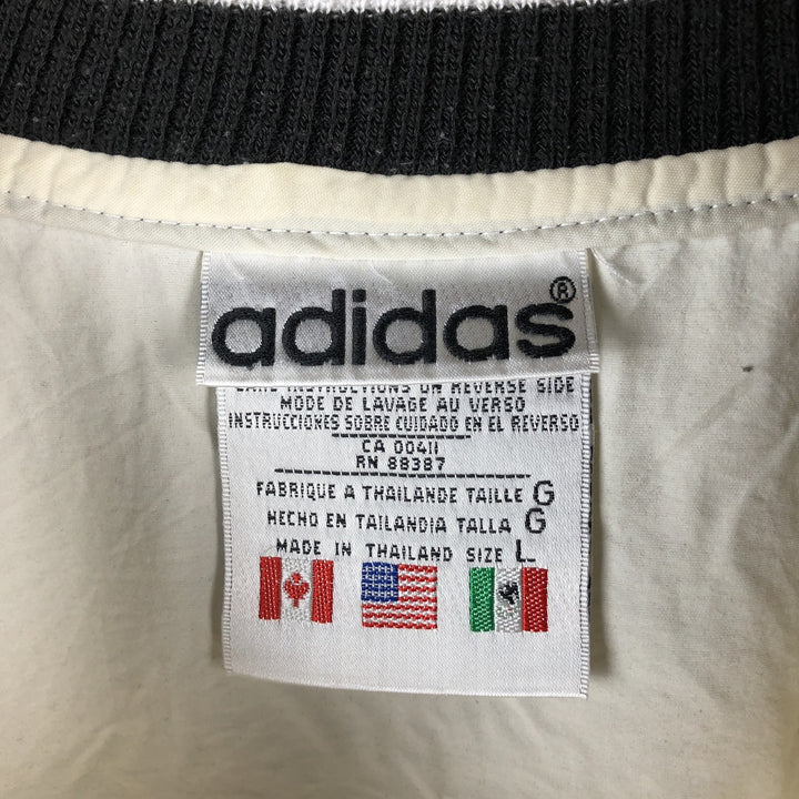 Vintage 80s-90'S Adidas V-neck nylon pullover, men's size L Nylon pale white type Vintage Second Hand