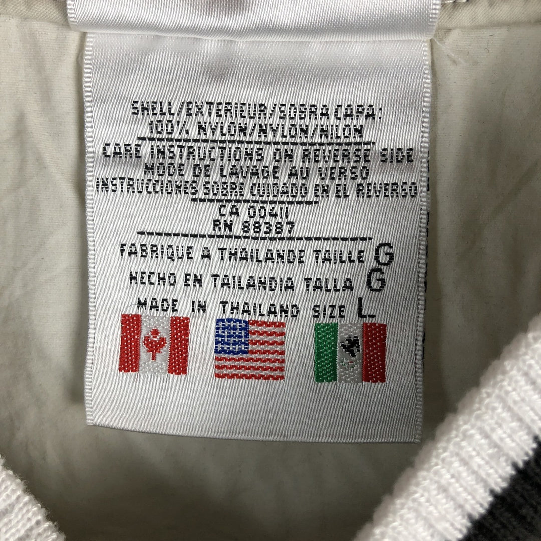 Vintage 80s-90'S Adidas V-neck nylon pullover, men's size L Nylon pale white type Vintage Second Hand