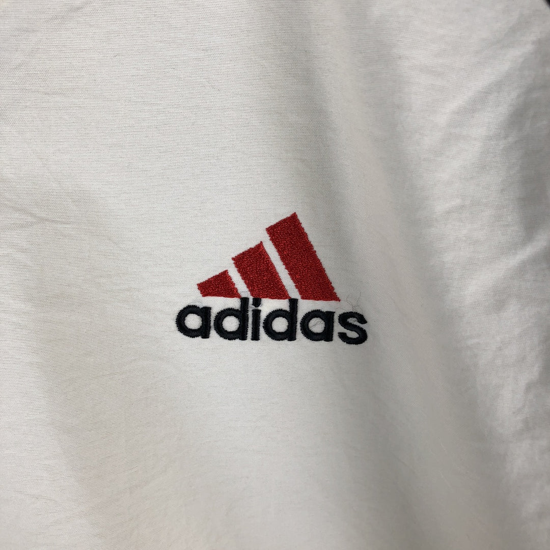 Vintage 80s-90'S Adidas V-neck nylon pullover, men's size L Nylon pale white type Vintage Second Hand