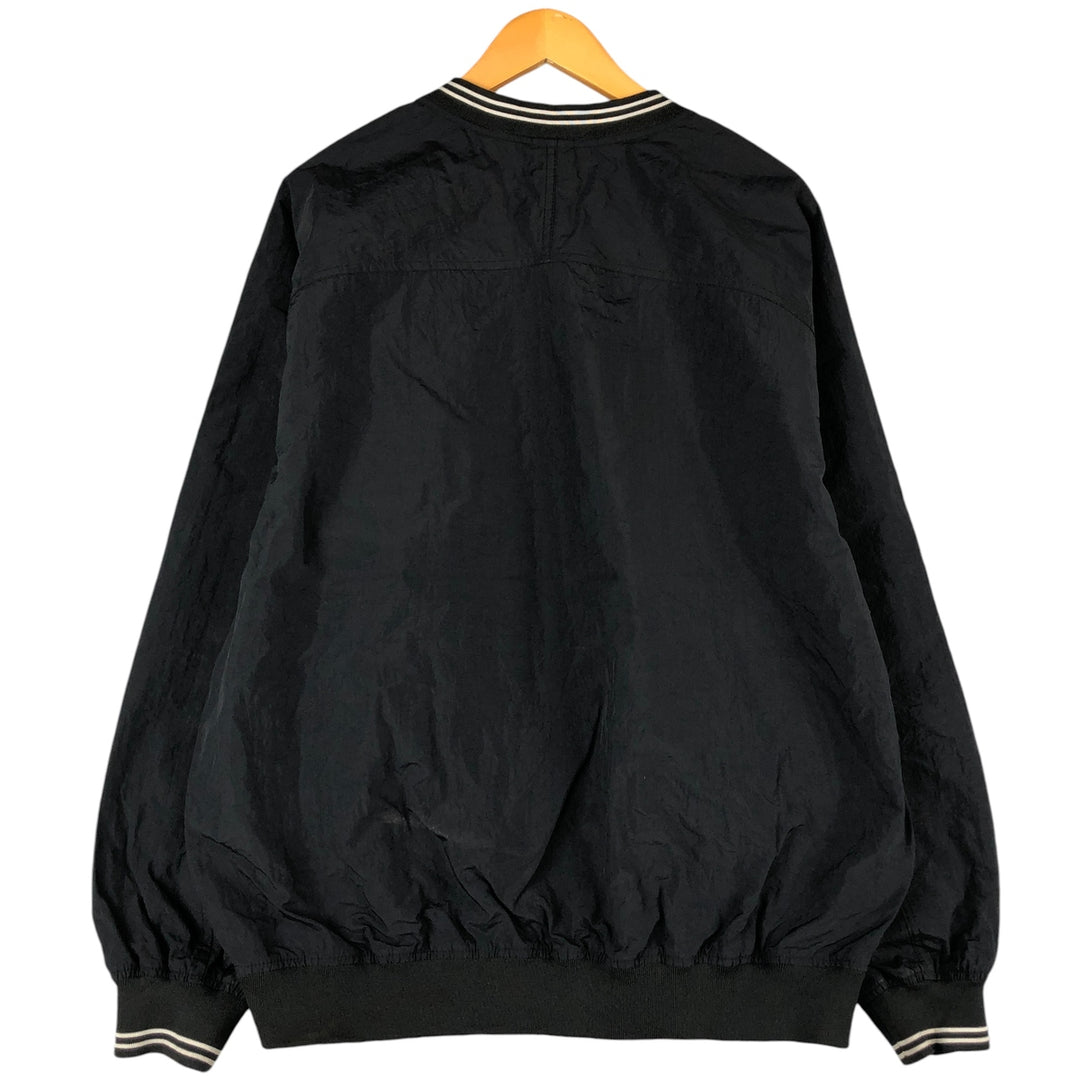 90'S Nike V-neck nylon pullover, men's size L, vintage Nylon black type Vintage Second Hand