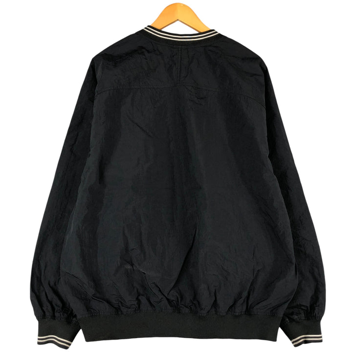 90'S Nike V-neck nylon pullover, men's size L, vintage Nylon black type Vintage Second Hand