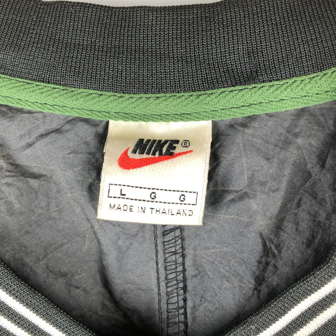 90'S Nike V-neck nylon pullover, men's size L, vintage Nylon black type Vintage Second Hand