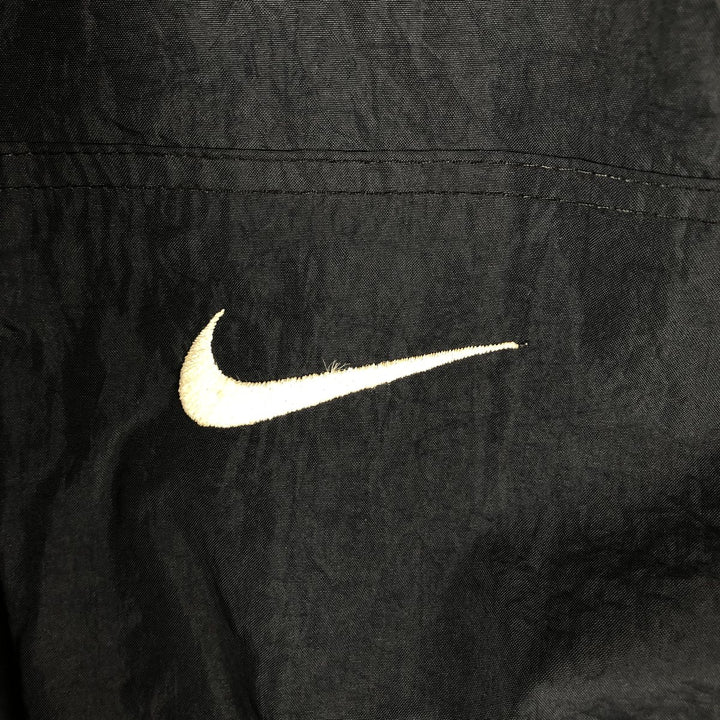 90'S Nike V-neck nylon pullover, men's size L, vintage Nylon black type Vintage Second Hand
