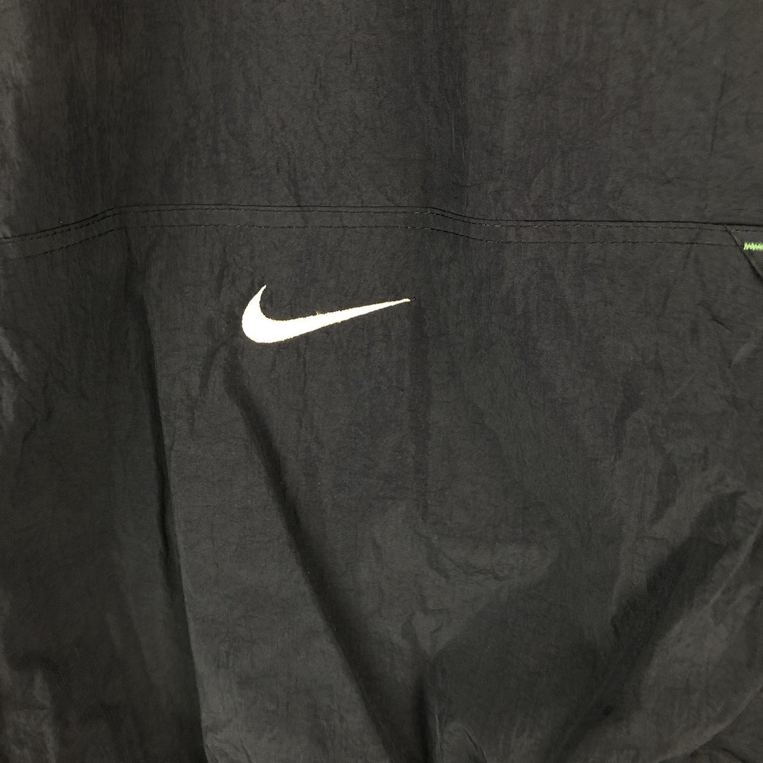90'S Nike V-neck nylon pullover, men's size L, vintage Nylon black type Vintage Second Hand