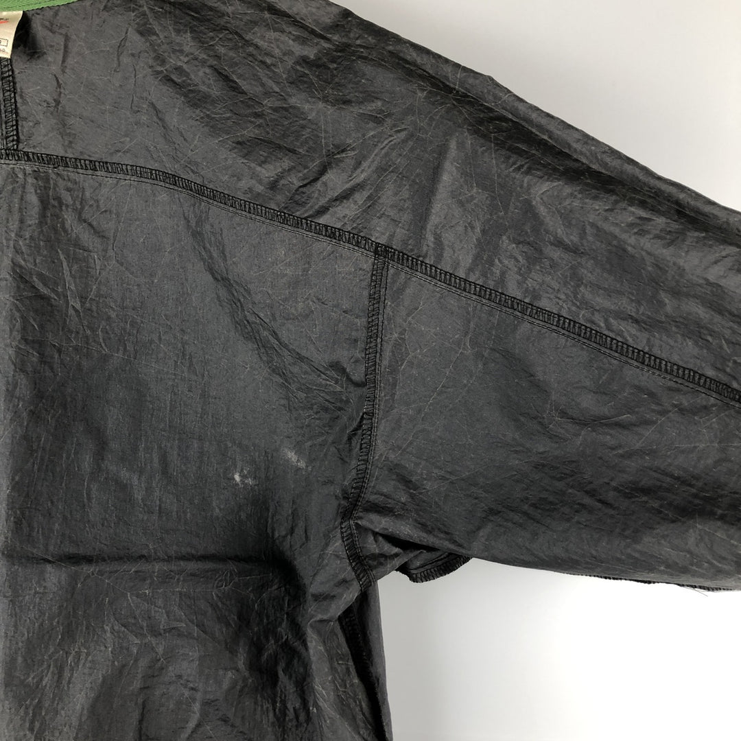 90'S Nike V-neck nylon pullover, men's size L, vintage Nylon black type Vintage Second Hand