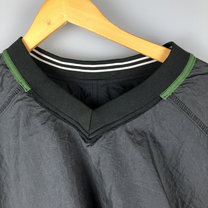 90'S Nike V-neck nylon pullover, men's size L, vintage Nylon black type Vintage Second Hand
