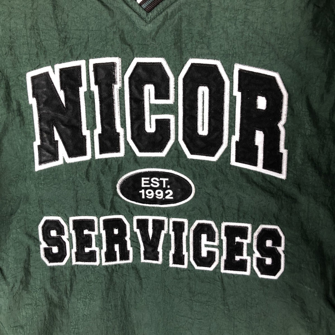 90'S Champion V-neck nylon pullover, men's size L, vintage Nylon green type Vintage Second Hand