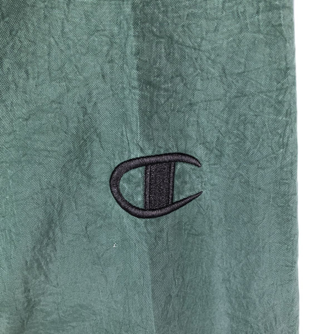 90'S Champion V-neck nylon pullover, men's size L, vintage Nylon green type Vintage Second Hand