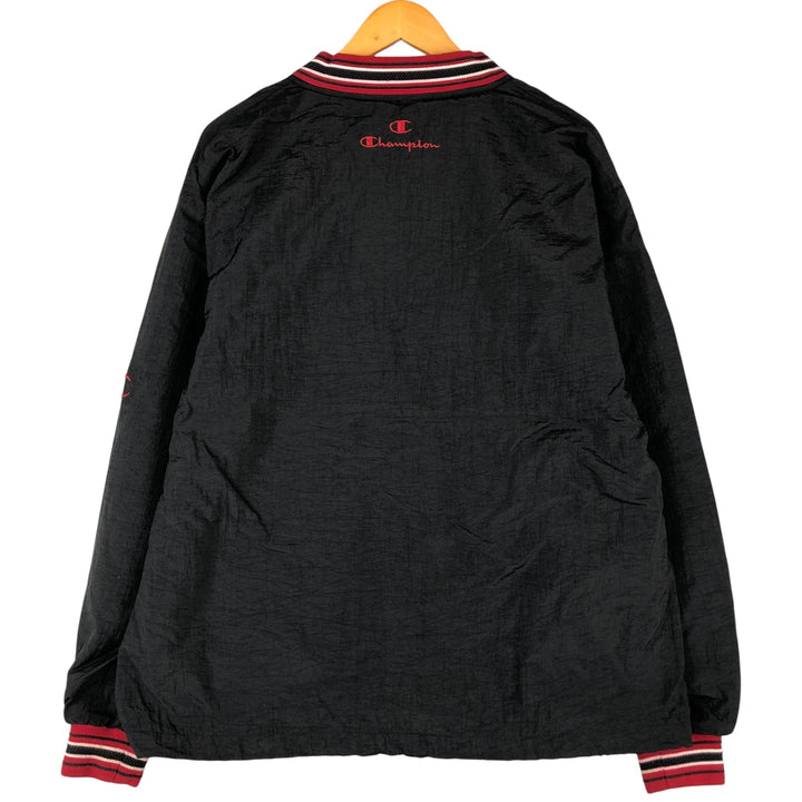 Champion V-neck nylon pullover, men's size M, vintage Nylon black type Vintage Second Hand